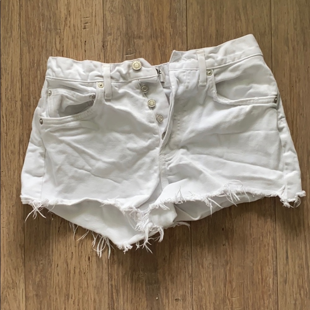 Agolde White Parker Shorts